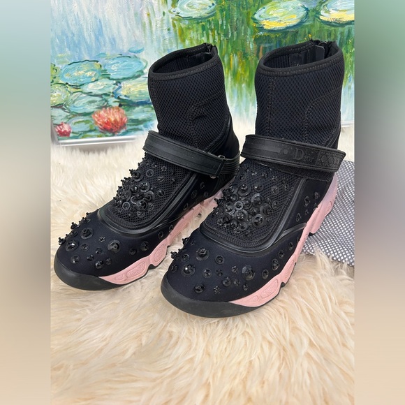 Dior Fusion Embellished Sock Sneakers · Rare Runway Style · Size 36 - Picture 4 of 13